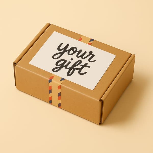 Kraft shipping package with postal-stripe tape